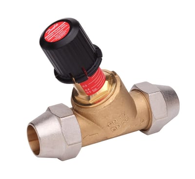 Danfoss AVDO Self-Acting Constant-Flow (Automatic Bypass) Valve DN 25, Straight, Threaded, with fittings