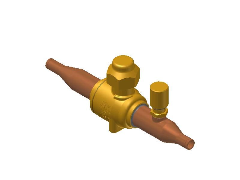 Danfoss GBC 6S Shut-off Ball Valve 6 mm Solder ODF with Access Port