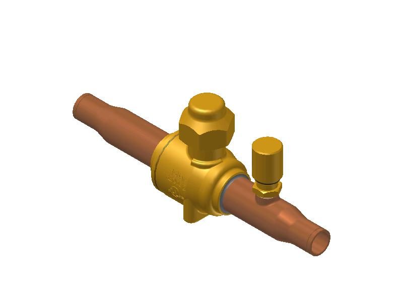 Danfoss GBC 10S Shut-off Ball Valve 10 mm Solder ODF with Access Port
