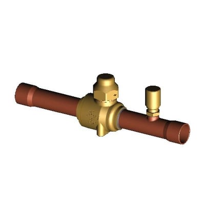 Danfoss GBC E 16S Shut-off Ball Valve 5/8 in Solder ODF with Access Port