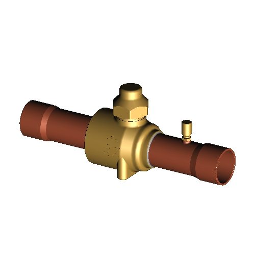 Danfoss GBC E 42S Shut-off Ball Valve 1 5/8 in Solder ODF with Access Port