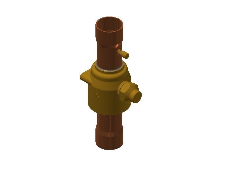 Danfoss GBC E 54S Shut-off Ball Valve 54 mm (2 1/8 in) Solder ODF with Access Port