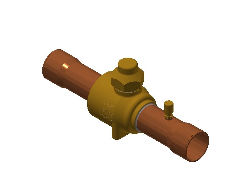 Danfoss GBC E 42S Shut-off Ball Valve 42 mm Solder ODF with Access Port