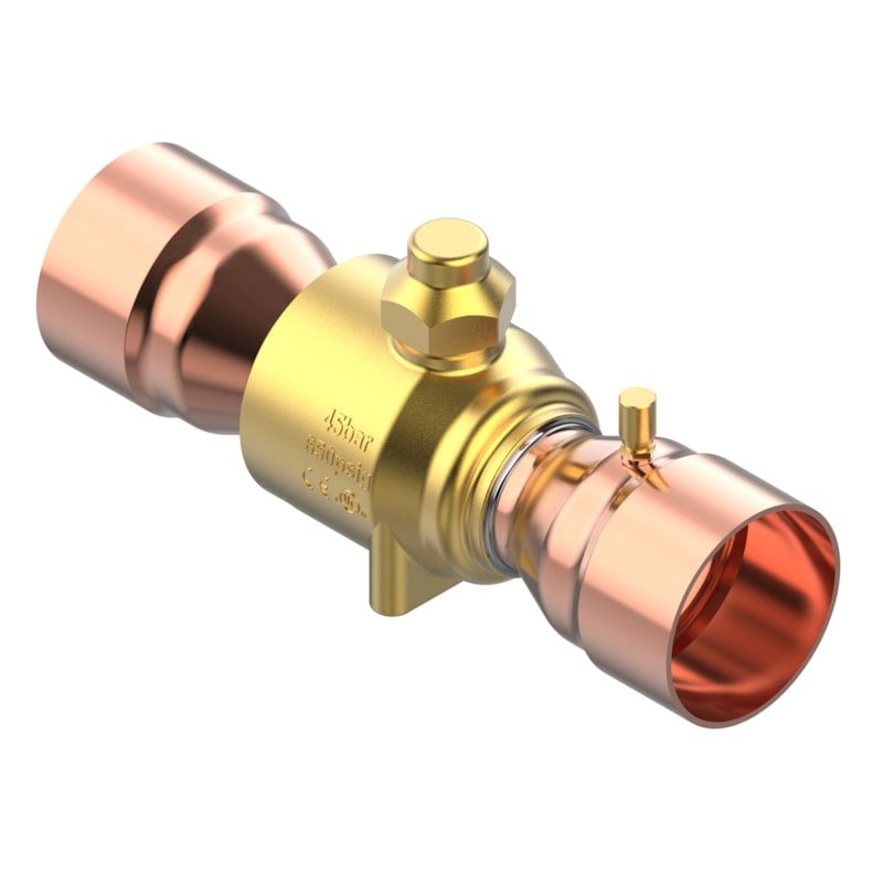 Danfoss GBC E 79S RP Shut-off Ball Valve 3 1/8 in Solder ODF with Access Port