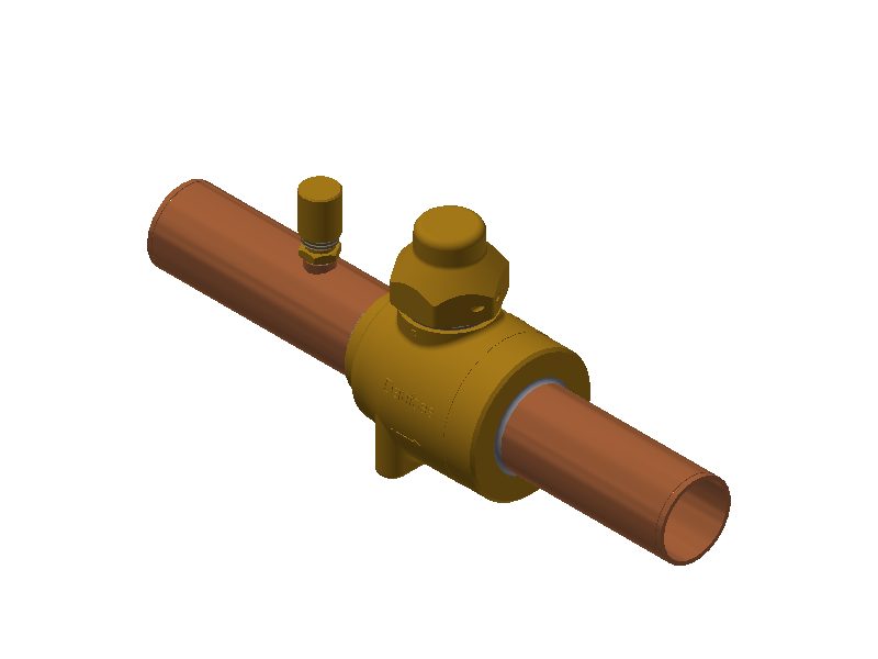 Danfoss GBC 28S Shut-off Ball Valve 1 1/8 in Solder ODM with Access Port