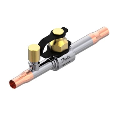 Danfoss GBC 10L Shut-off Ball Valve with Cap Strap and Access Port 3/8 in Solder ODF