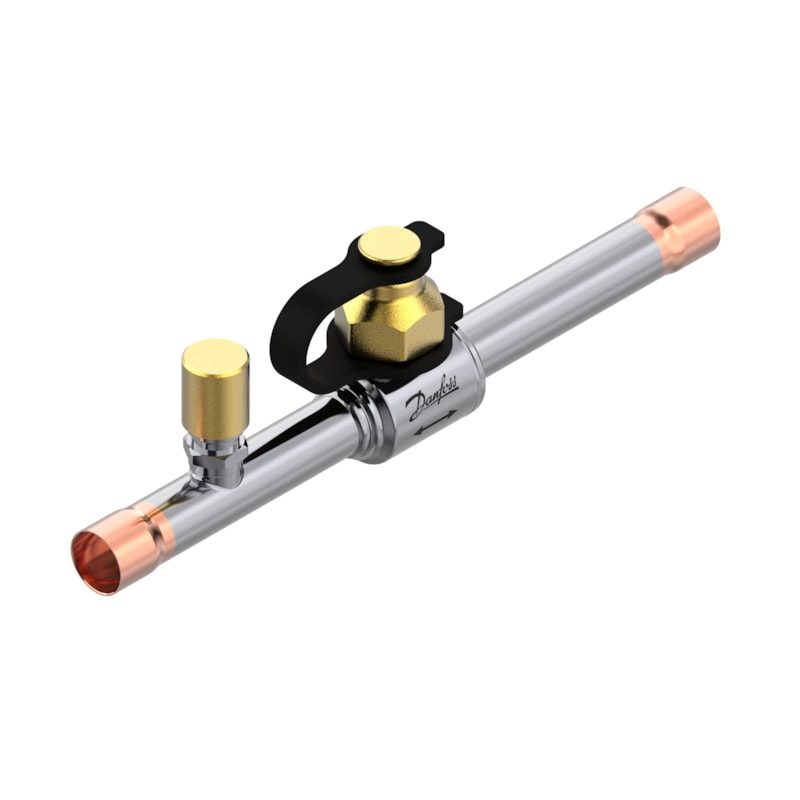 Danfoss GBC 12L Shut-off Ball Valve with Cap Strap and Access Port 1/2 in Solder ODF