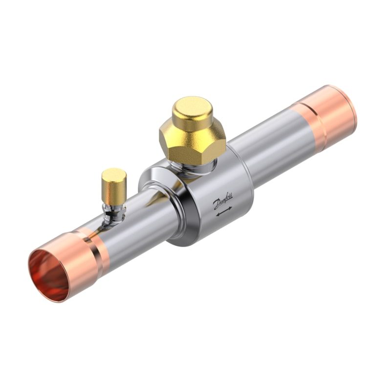 Danfoss GBC 28L Shut-off Ball Valve with Access Port inlet ODF, outlet ODM 1 1/8 in Solder