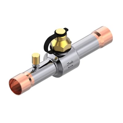 Danfoss GBC 28L Shut-off Ball Valve with Cap Strap and Access Port 1 1/8 in Solder ODF