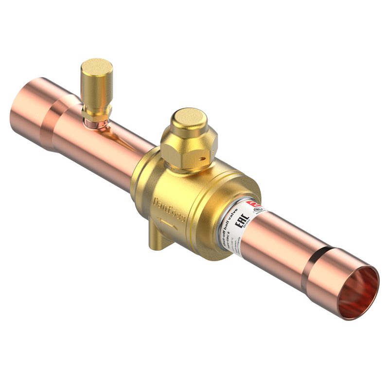 Danfoss GBC 22S E Shut-off Ball Valve 7/8 in (22 mm) Solder ODF with Access Port