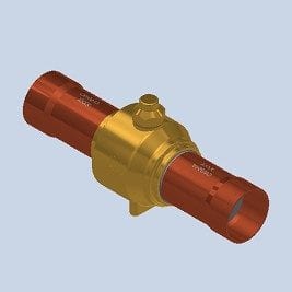 Danfoss GBC 79S E Shut-off Ball Valve 3 1/8 in Solder ODF with Lock Ring
