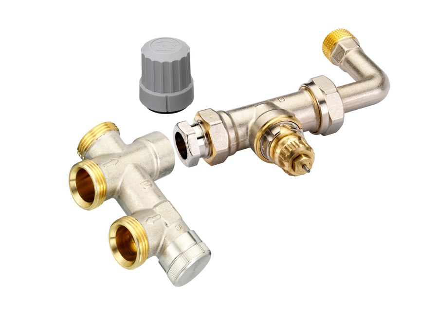 Danfoss RA-KE single-pipe combi manifold valve set, floor connection (013G3341)