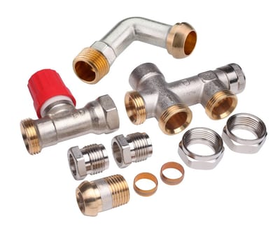 Danfoss RA-K two-pipe combi manifold valve set, floor connection