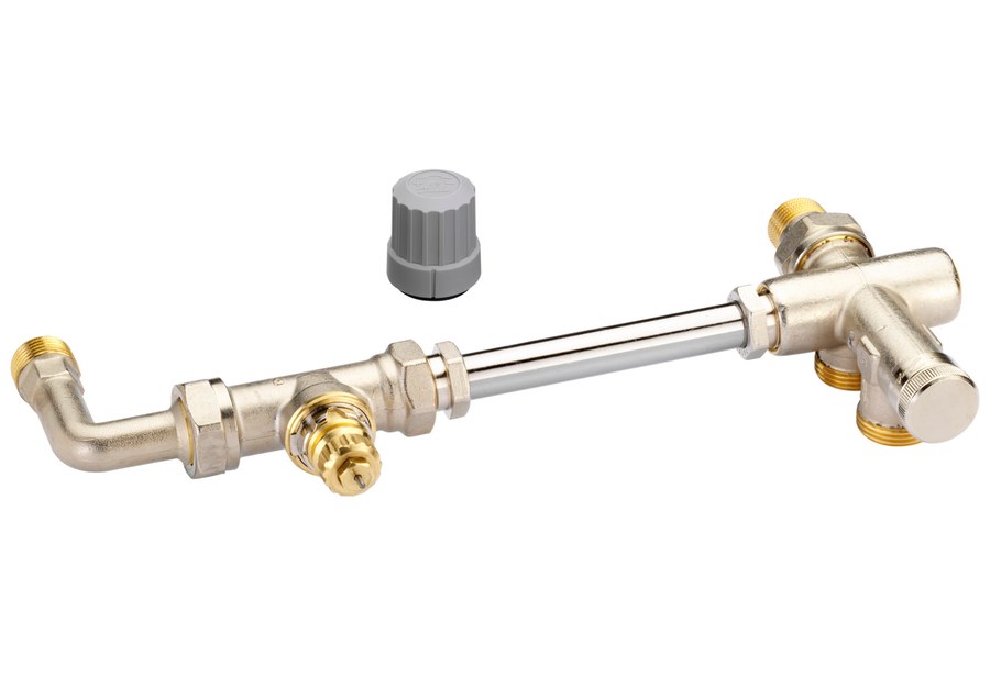 Danfoss RA-KEW single-pipe combi manifold valve set, wall connection (013G3343)