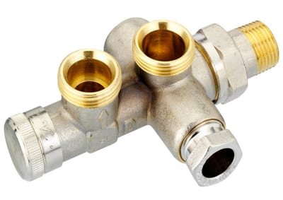 Danfoss RA-KEW single-pipe manifold coupling, wall connection