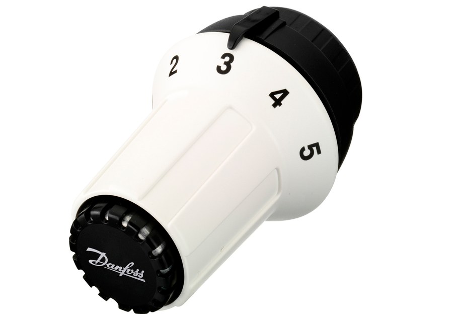 Danfoss RAS-C thermostatic radiator sensor — liquid-charged, built-in sensor, 8–28 °C, RA connection (013G5023)