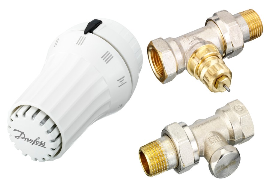 Danfoss RAE + RA-FN + RLV radiator valve set (TRV set) — Straight DN 15, 3-Elements, RAE sensor (013G5084)