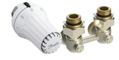Danfoss RAE-K + RLV-KB radiator valve set (TRV set) — Angle ½", 2-Elements, RAE-K sensor (013G5090)