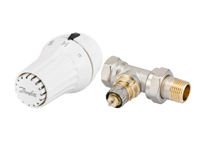 Danfoss RAE + RA-N radiator valve set (TRV set) — Straight DN 15, 2-Elements, RAE sensor