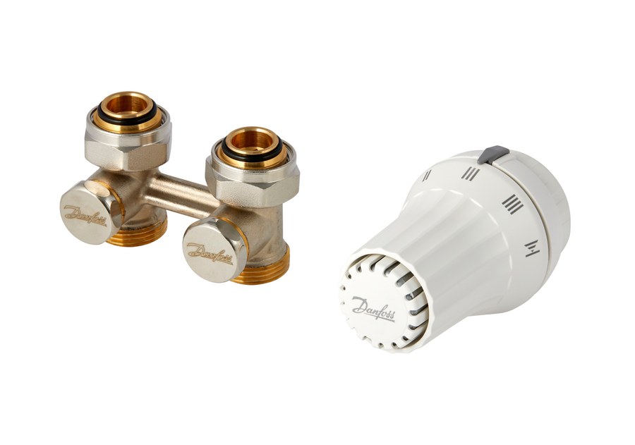 Danfoss RAE + RLV-KB radiator valve set (TRV set) — Straight ¾", 2-Elements, RAE sensor (013G5097)
