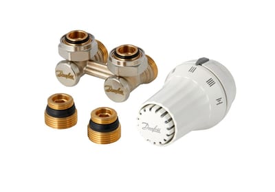 Danfoss RAE + RLV-KB radiator valve set (TRV set) — Angle ½", 2-Elements, RAE sensor