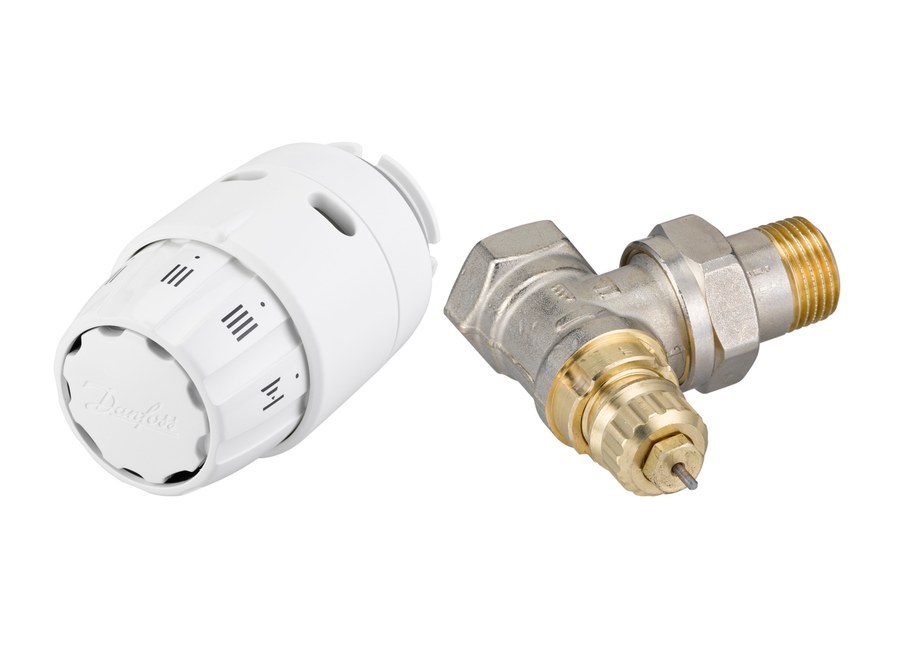 Danfoss RAS-C2 + RA-FN radiator valve set (TRV set) — Angle DN 15, 2-Elements, RAS-C2 sensor (013G5143)