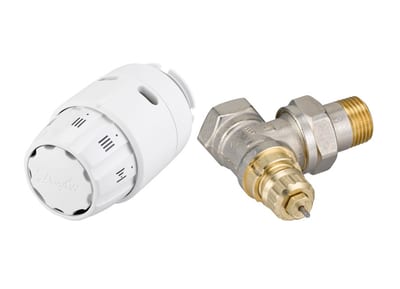 Danfoss RAS-C2 + RA-FN radiator valve set (TRV set) — Angle DN 15, 2-Elements, RAS-C2 sensor
