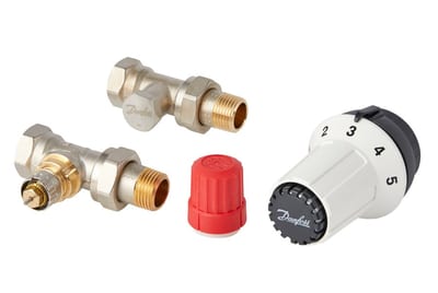 Danfoss RAS-C + RA-N + RLV-S radiator valve set (TRV set) — Straight DN 15, 3-Elements, RAS-C sensor