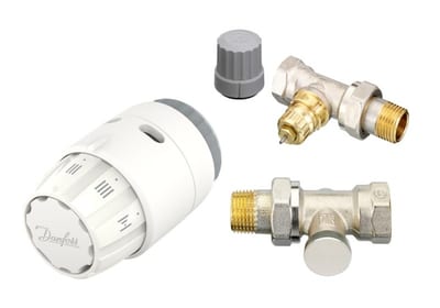 Danfoss RAS-C2 + RA-FN + RLV-S radiator valve set (TRV set) — Straight DN 15, 3-Elements, RAS-C2 sensor