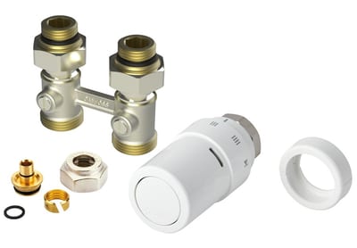 Danfoss RAX-K + RLV-KB radiator valve set (TRV set) — Straight ½", 2-Elements, RAX-K sensor