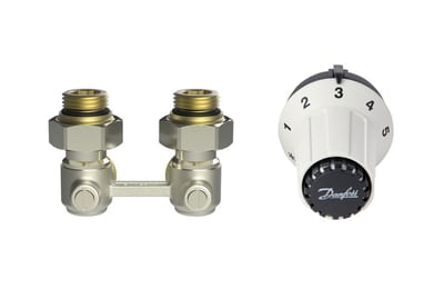 Danfoss RAS-CK + RLV-KB radiator valve set (TRV set) — Angle ½", 2-Elements, RAS-CK sensor