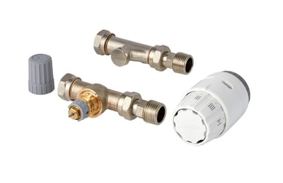 Danfoss RAS-C2 Radiator Pack radiator valve set (TRV set) — Straight 15 mm, 3-Elements, RAS-C2 sensor