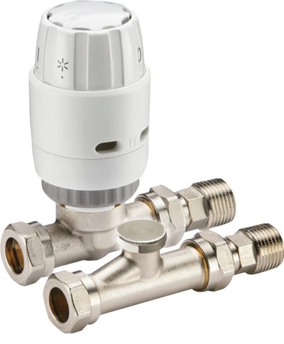Danfoss RAS-C2 Radiator Pack radiator valve set (TRV set) — Straight 10 mm, 3-Elements, RAS-C2 sensor