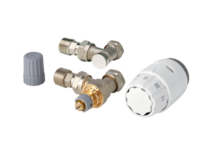 Danfoss RAS-C2 Radiator Pack radiator valve set (TRV set) — Angle 15 mm, 3-Elements, RAS-C2 sensor (013G6005)