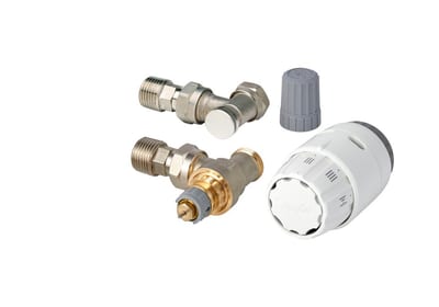 Danfoss RAS-C2 Radiator Pack radiator valve set (TRV set) — Angle 10 mm, 3-Elements, RAS-C2 sensor