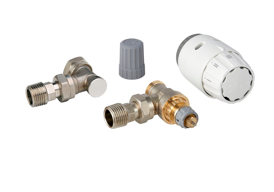 Danfoss RAS-C2 Radiator Pack radiator valve set (TRV set) — Angle 8 mm, 3-Elements, RAS-C2 sensor (013G6008)