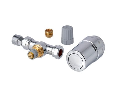 Danfoss RAS-D2 TRV Pack radiator valve set (TRV set) — Straight 10/15 mm, 2-Elements, RAS-D2 sensor (013G6014)