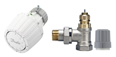 Danfoss GAS + RA-FN radiator valve set (TRV set) — Angle DN 20, 2-Elements, RA 2000 sensor