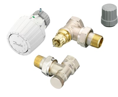 Danfoss GAS + RA-FN + RLV-S radiator valve set (TRV set) — Angle DN 15, 3-Elements, RA 2000 sensor (013G6023)