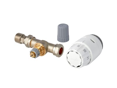 Danfoss RAS-C2 TRV Pack radiator valve set (TRV set) — Straight 15 mm, 2-Elements, RAS-C2 sensor