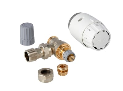 Danfoss RAS-C2 TRV Pack radiator valve set (TRV set) — Angle 8 mm, 2-Elements, RAS-C2 sensor