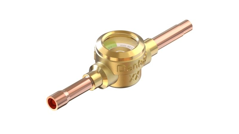 Danfoss SGP 6S N moisture-indicating sight glass, solder ODF x ODM 1/4 in (6 mm), code