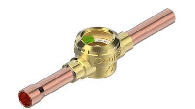 Danfoss SGP 10S N moisture-indicating sight glass, solder ODF x ODM 3/8 in (10 mm), code