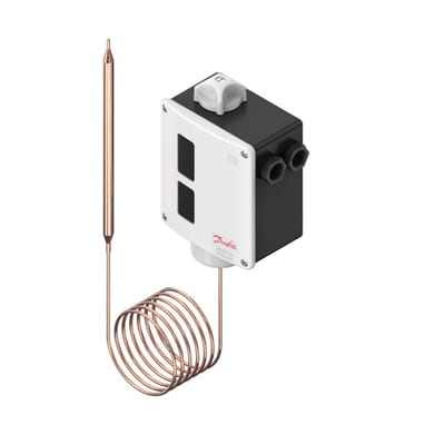 Danfoss RT12 Thermostat -5 to 10 degC SPDT Auto Reset, 2 m capillary
