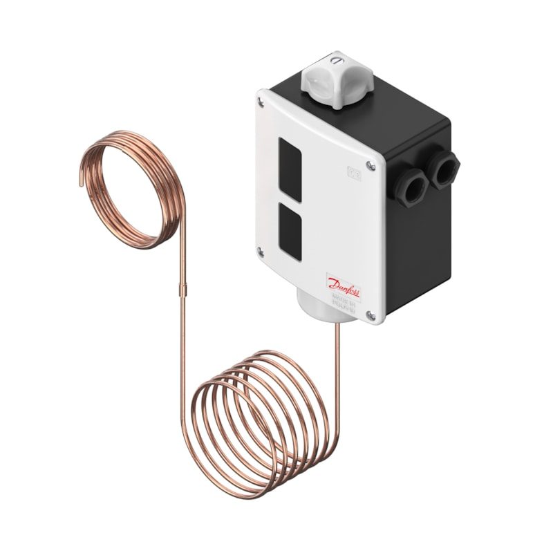 Danfoss RT102 Thermostat 25 to 90 degC SPDT Auto Reset, 2 m capillary (017-514766)
