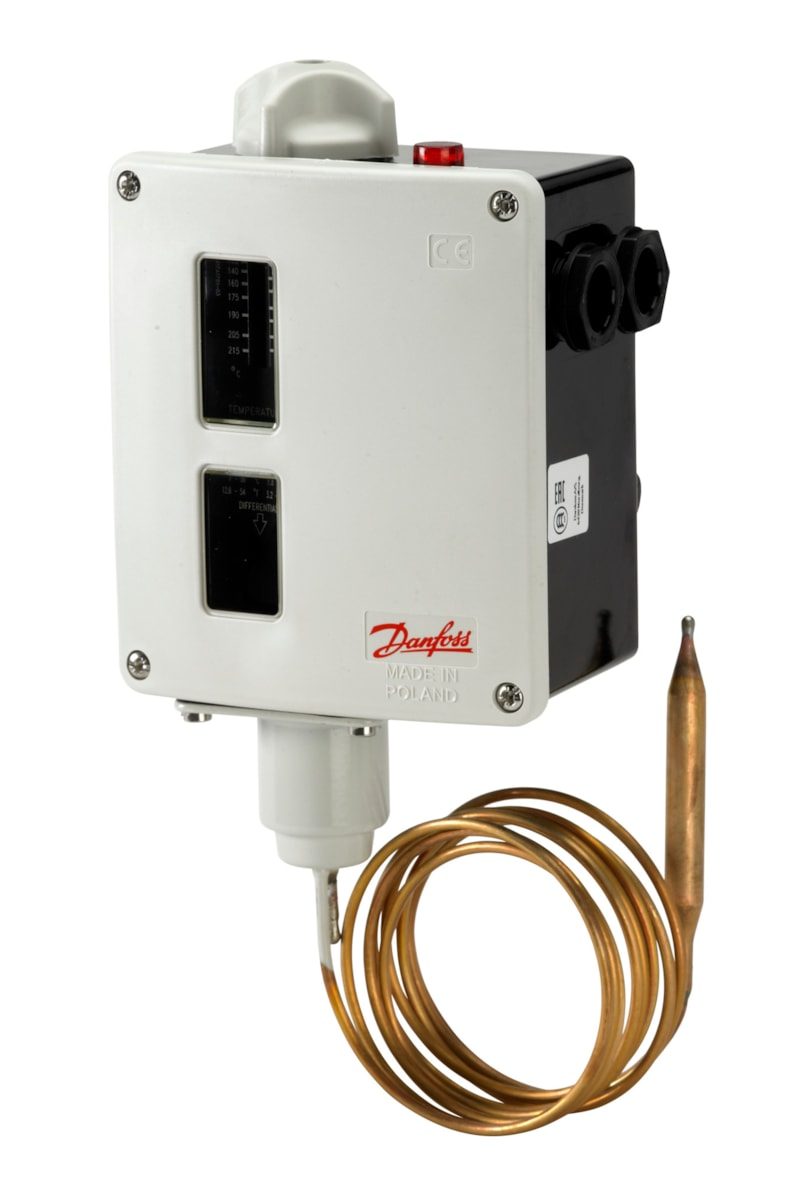 Danfoss RT120 Thermostat 120 to 215 SPDT Auto Reset, 2 m capillary (017-520566)
