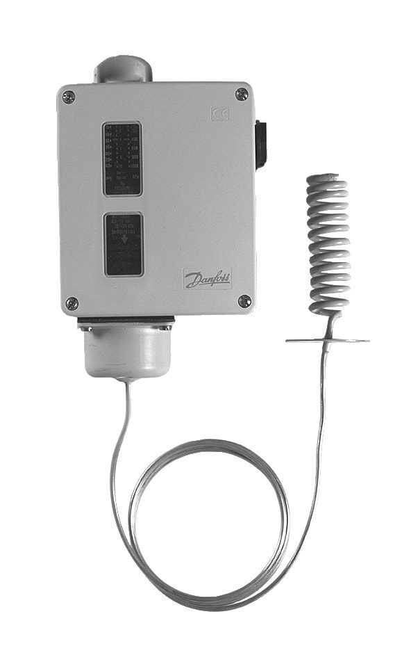 Danfoss RT141 Thermostat 40 to 80 SPDT Auto Reset, 2 m capillary (017-524166)