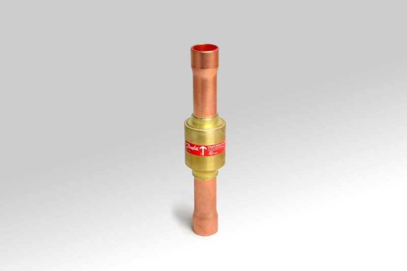 Danfoss NRV 19S check valve — 7/8 in ODM x ODF solder, angleway, 48.7 bar, code