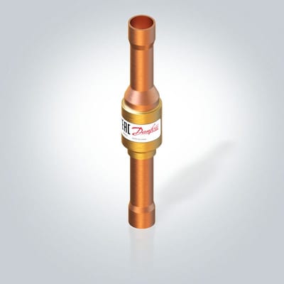 Danfoss NRV 12S check valve — 1/2 in ODM x ODF solder, straightway, 49 bar, code