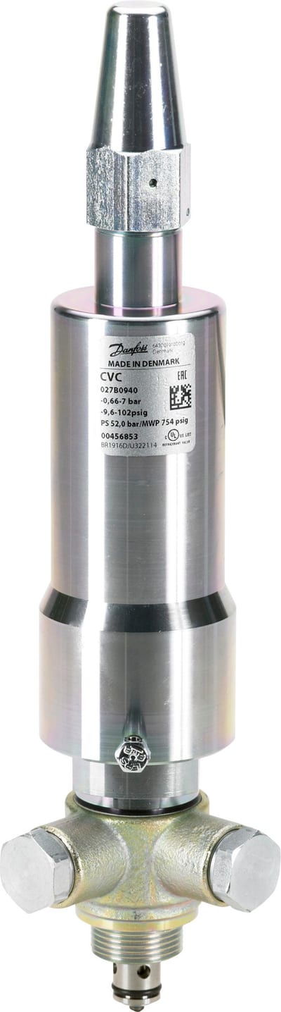 Danfoss CVC-M pressure-operated pilot valve, medium pressure 4 to 28 bar, for ICS servo-operated main valves